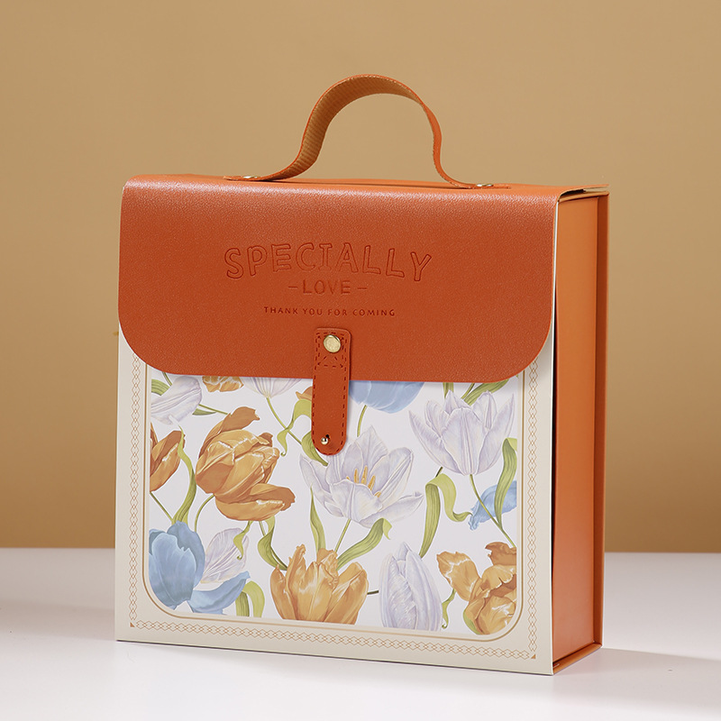 Wedding Candy Box Wedding Accompanying Gift Box Flower Fresh Leather Engagement Gift Box Jewelry Gift Packaging Box