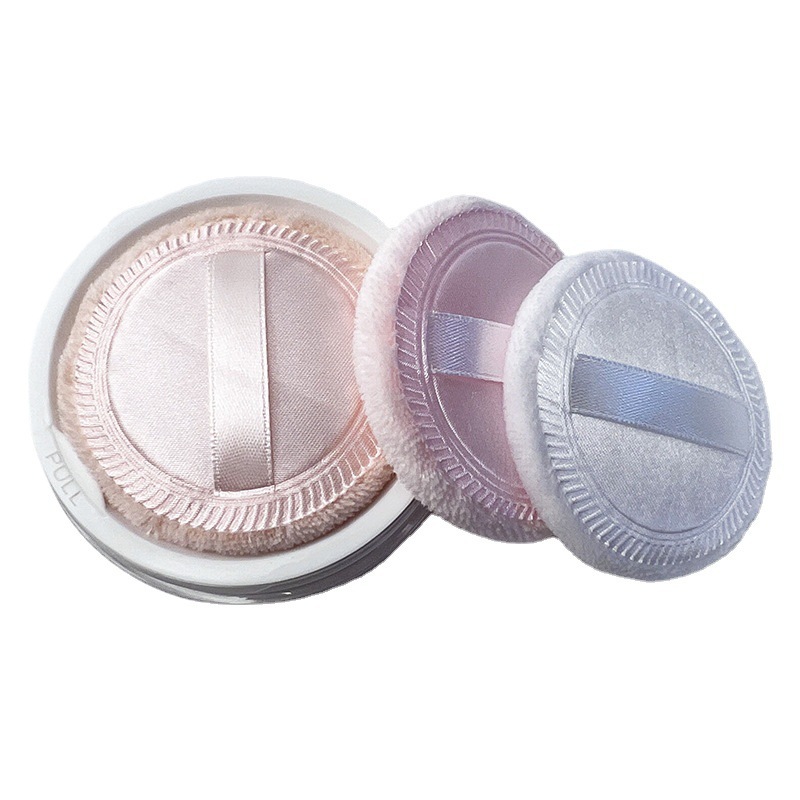 Wholesale round makeup cotton dry puff short velvet satin powder powder powder powder body pressed cotton makeup puff