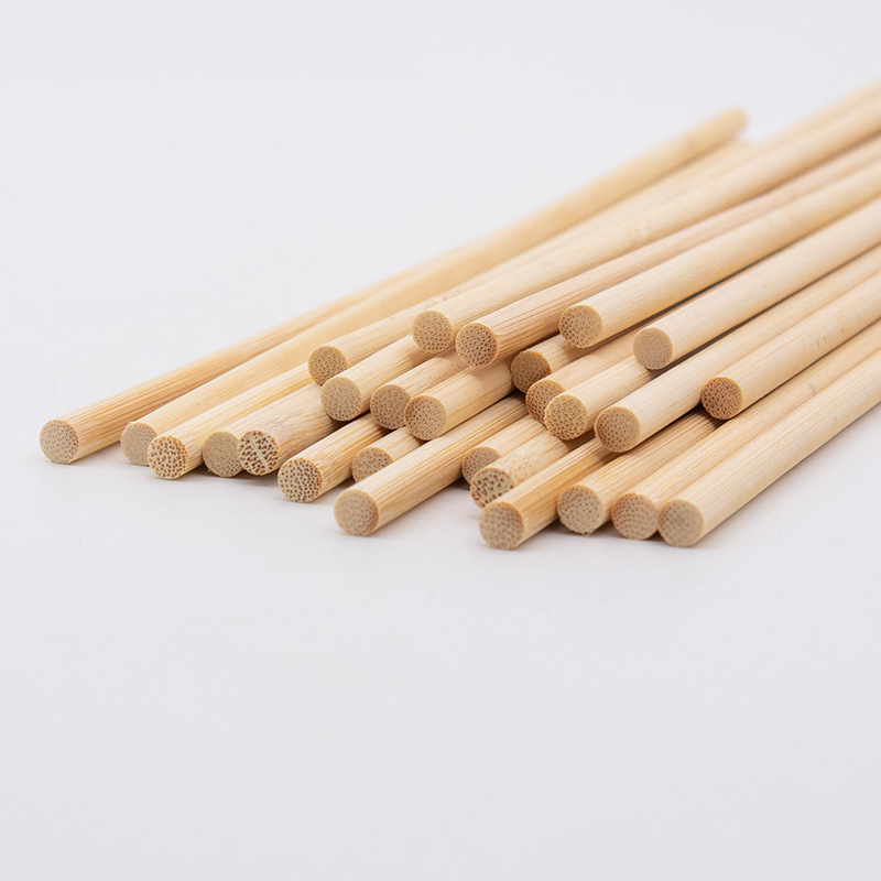 Origin supply diameter 6mm bamboo stick flat bamboo stick DIIY fan handle wig stick round material export quality