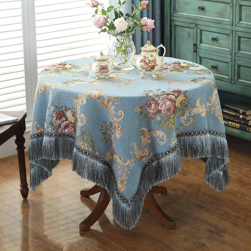 Cross-border hot European tablecloth tassel lace tablecloth chenille rectangular tea table towel table cloth wholesale generation