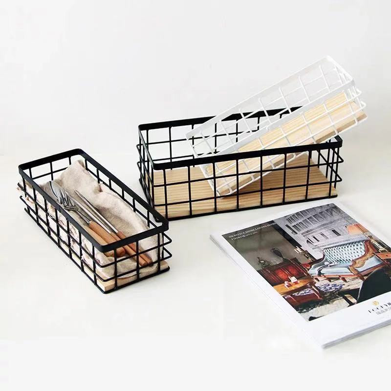 Japanese Style Storage Frame Iron Storage Box Cosmetic Finishing Bathroom Desktop Wall Hanging Rack Wall Hanging Wall Hanging Finishing