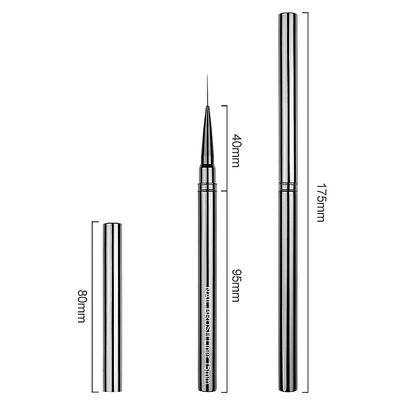 Cross-border New Line Brush Nail Fine Hair Brush Brush suit Metal Rod Brush Brush 5 Pack Lines