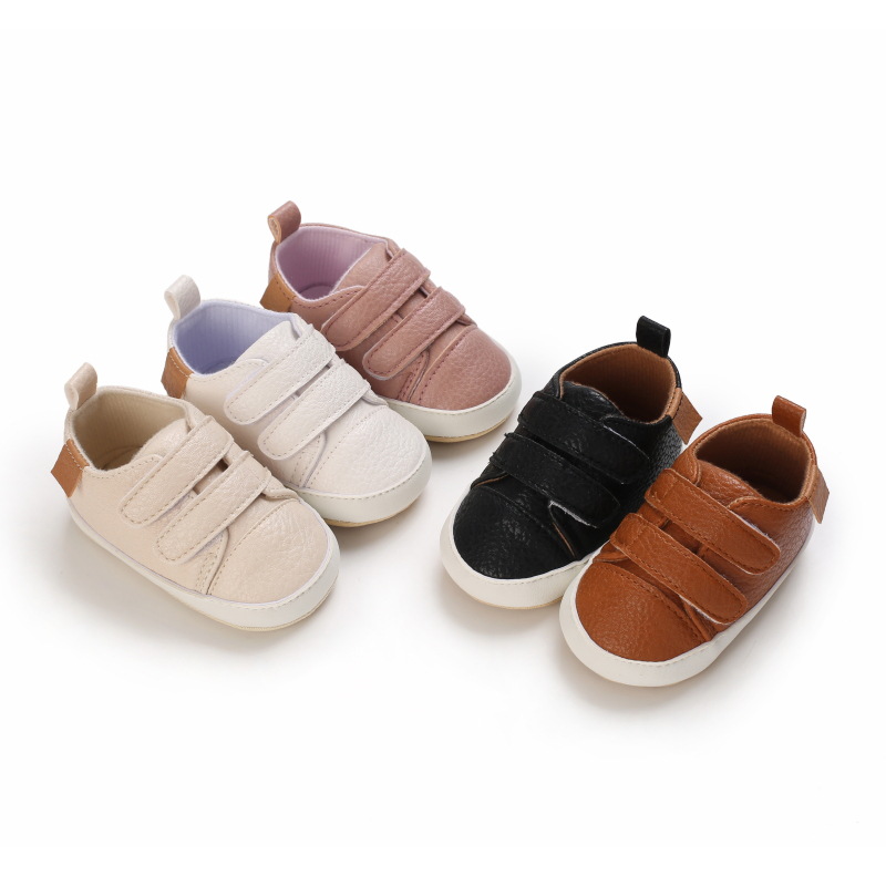 Spring and Autumn New 0-12 Months Soft Bottom Baby Shoes PU Top Low Top Baby Toddler Shoes