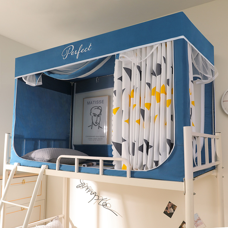 Cross-border Student Dormitory Bed Curtain Mosquito Net Support Integrated Dormitory Single Upper Bunk Lower Bunk Curtain Shading Bed Curtain