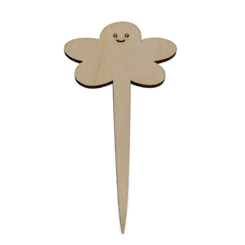 Wooden gardening flowers fleshy label logo plate wholesale DIY cake plug-in spot