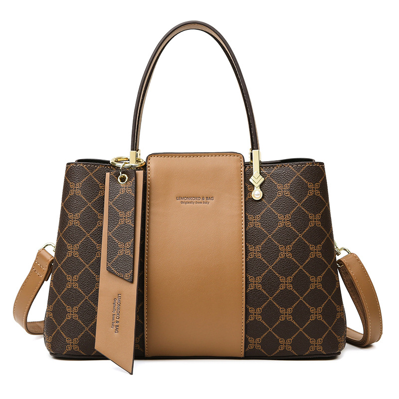 Bags Wholesale Women's 2023 New Style Atmospheric Middle-aged Mother Bag Shoulder Crossbody Printed Large Capacity Women's Handbag