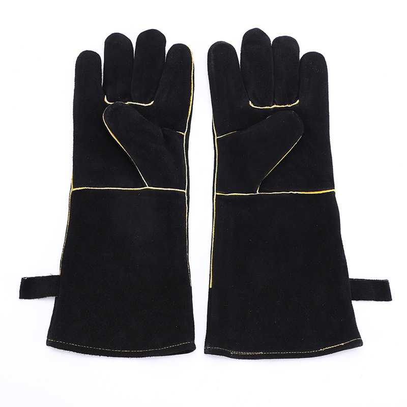 Welding gloves barbecue anti-scalding wear-resistant welder protection thickened cowhide welding gloves high temperature resistant labor protection gloves