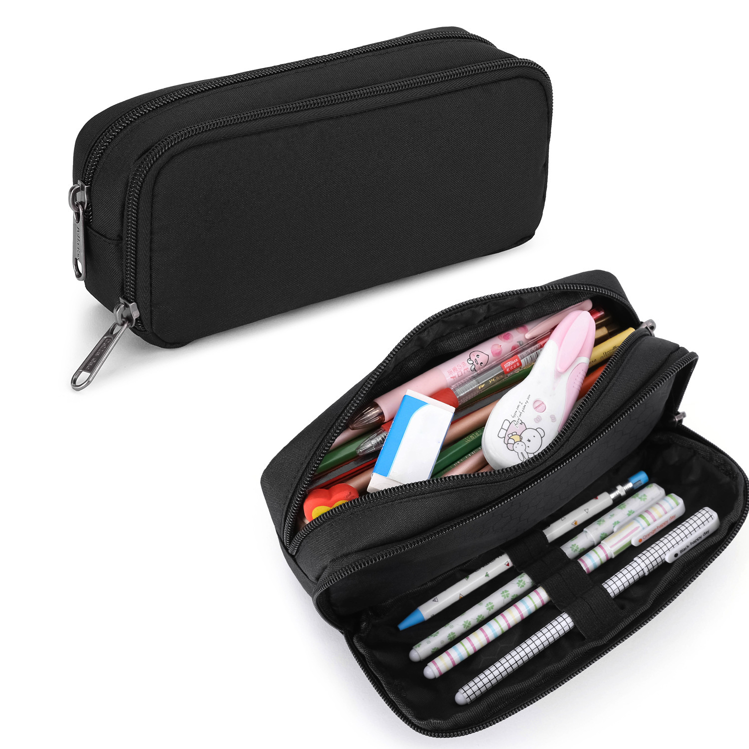 Cross-border New Student Large Capacity Stationery Box Simple Fashionable Men's and Women's Stationery Bag Light Portable Pencil Bag for Primary and Secondary Schools