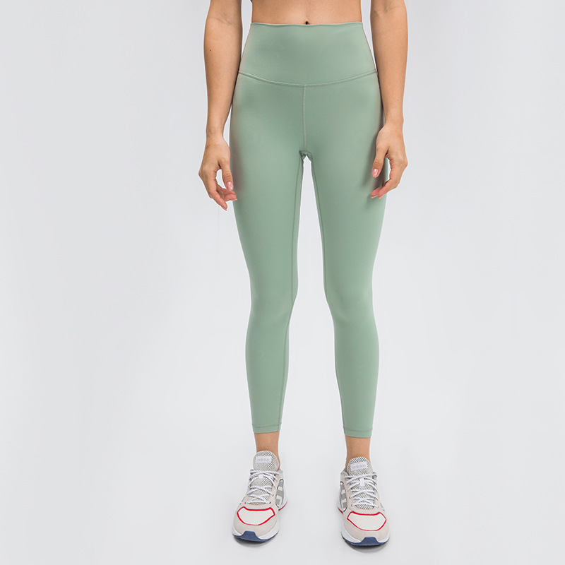 A generation of new upgraded nude skin-friendly yoga pants women hip high waist abdomen running sports fitness pants Europe and the United States