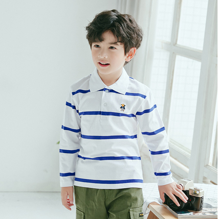 Spring and Autumn Long Sleeve T-Shirt for Boys and Girls 100-170 Size 1-15 Lel Children's Wear polo kids