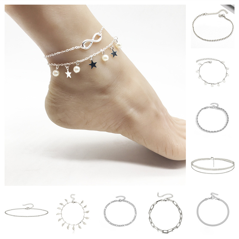 European and American cross-border jewelry bohemian adjustable summer anklet collection a variety of fashion alloy beach anklets