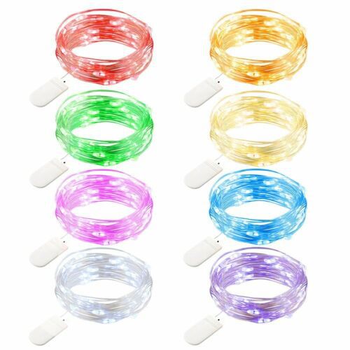 1m2 meter LED copper wire light string cake decoration button light string flowers gift copper wire light string 2032 gift box Light Wire