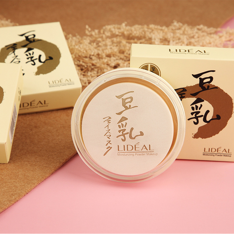 Lingpian Soymilk Powder Cake Female Student Cheap Price Oil Control Makeup Durable Skin Milling White Cake Invisible Pore Dry and Wet Dual Use