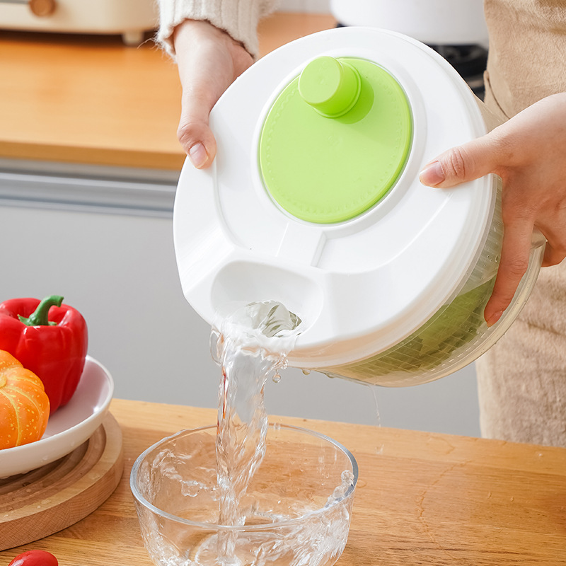 Vegetable dehydrator large capacity multi-functional draining basket kitchen household shaper slicer water throwing tool dehydrator