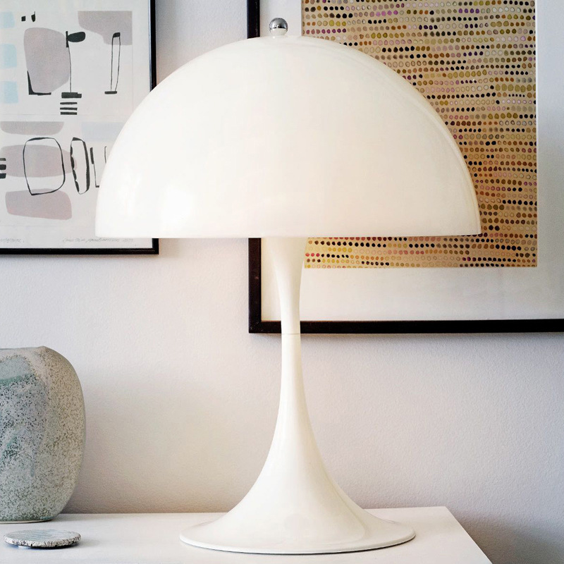 Nordic Simple Creative Danish Middle Ancient Bedroom Bedside Table Lamp Amazon Cross-border Study Room Homestay Mushroom Decorative Lamp