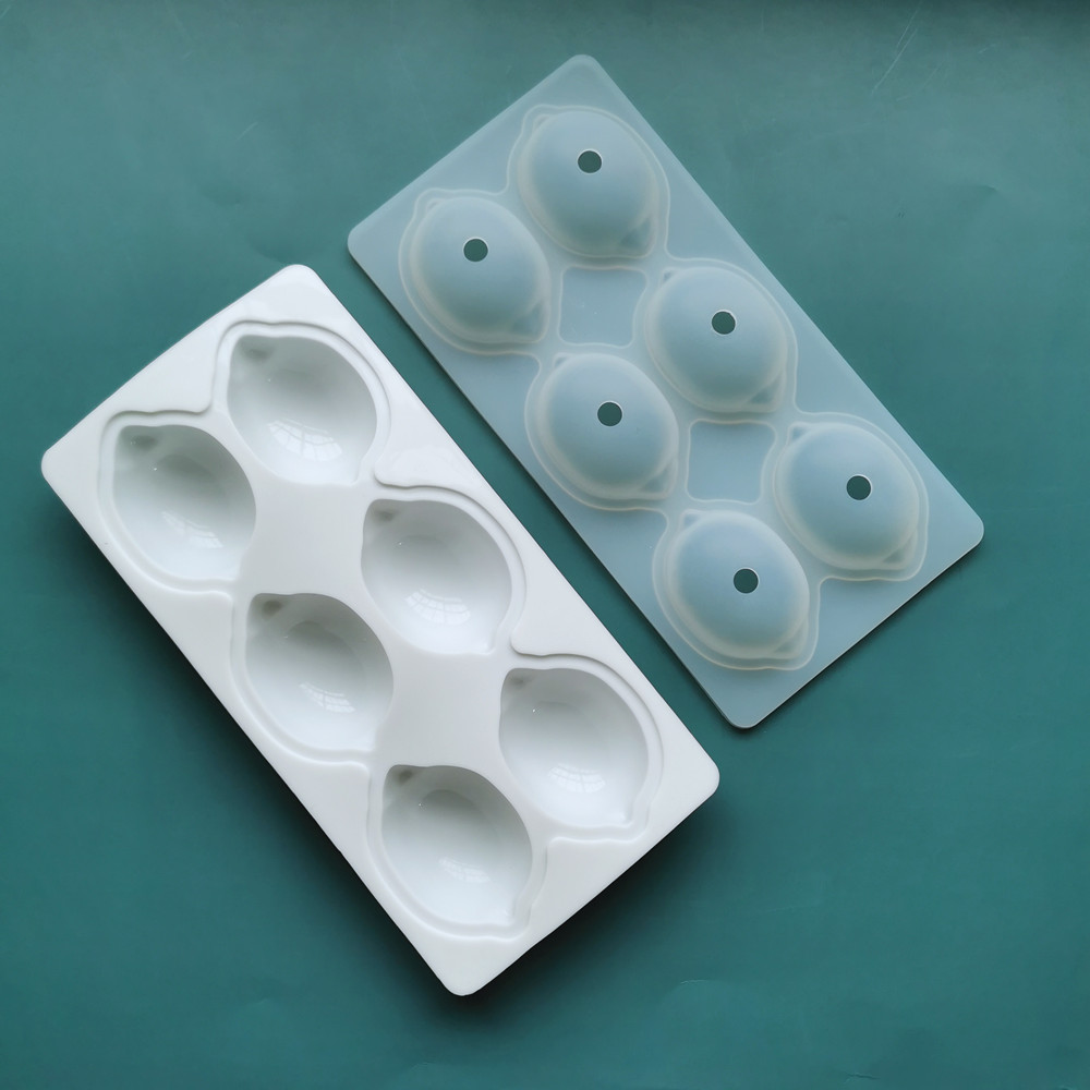 Factory spot silicone French mousse mold handmade diy cake decoration mold six lemon silicone cake mold