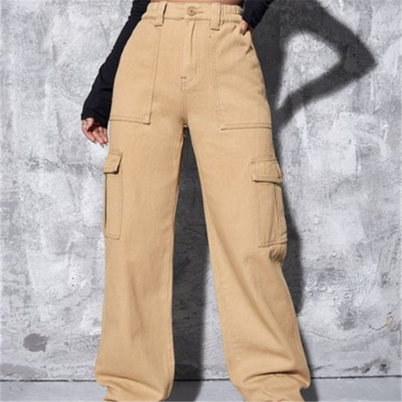 2023spring and summer new casual all-matching Army Green overalls hot girl high waist adjustable straight overalls