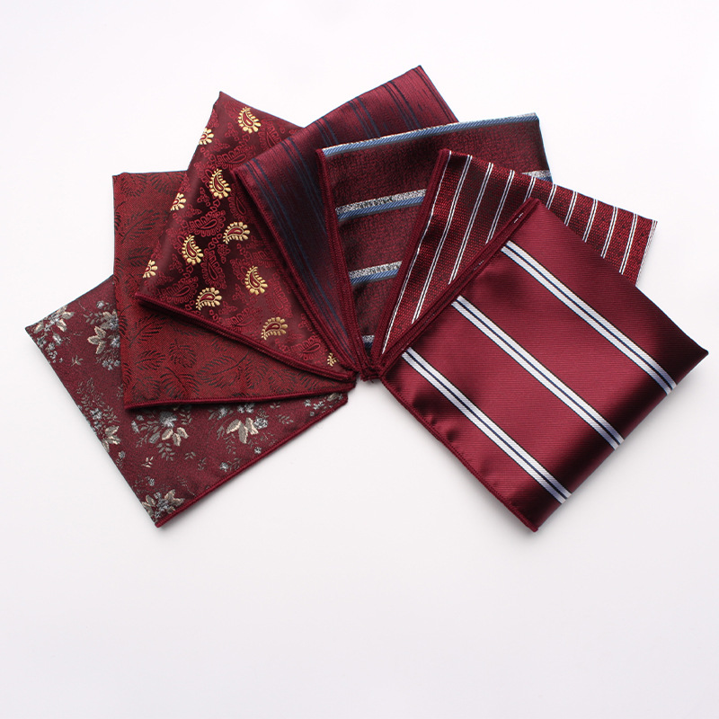 Leer spring and summer new men's suit pocket towel square yarn-dyed jacquard polyester silk square scarf factory wholesale