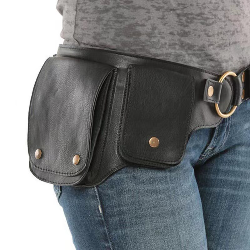 European and American retro strap belt shoulder bag men's and women's outdoor sports adjustable zipper mobile phone bag wish cross-border supply