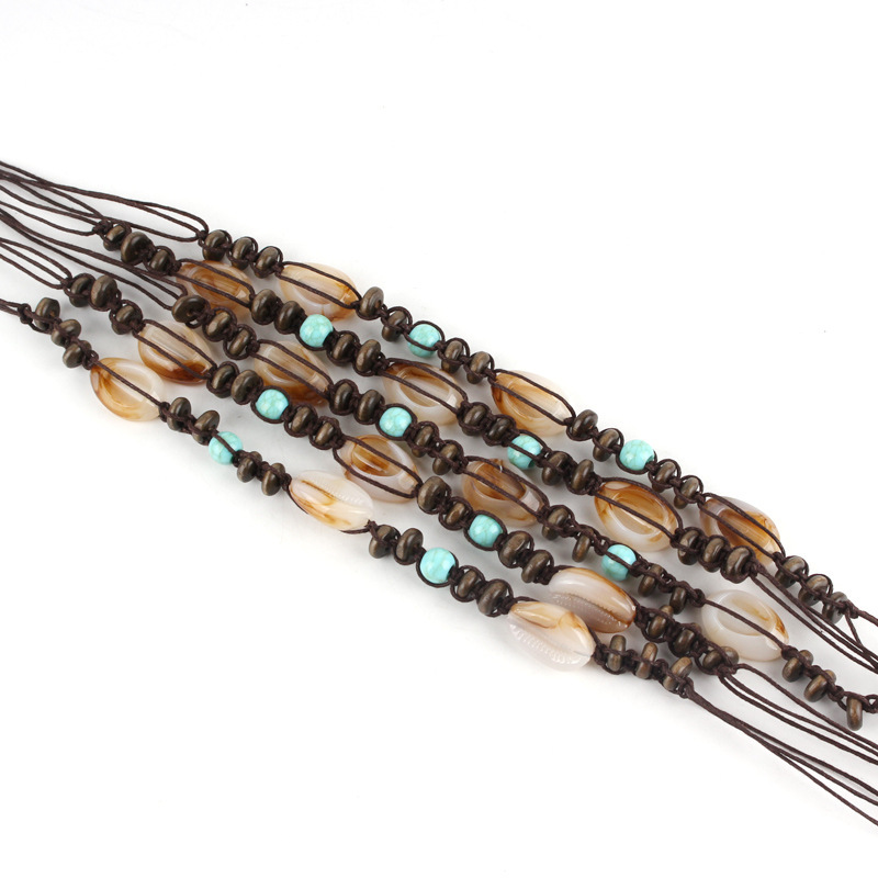 Creative handmade diy hat accessories wholesale rice beads shell rope decoration summer straw hat belt small accessories