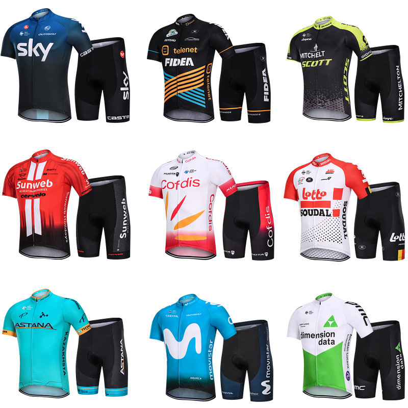 Cycling jersey short sleeve suit men's summer quick-drying breathable wicking bicycle road mountain bike cycling wholesale