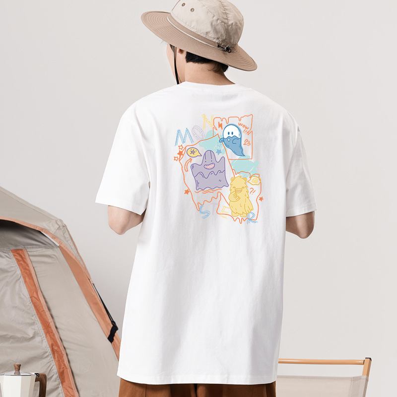 2023 Summer Little Monster Printed Student Half-sleeve Design Sense Short-sleeve T-shirt New Niche All-match Loose Top