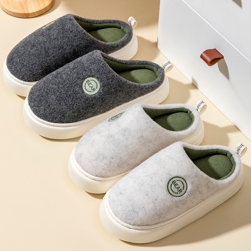 Cotton Slippers Women's Winter 2022 New Couple's Household Indoor Home Furnishing Fleece-lined Warm Thick-soled Men's Fluffy Shoes