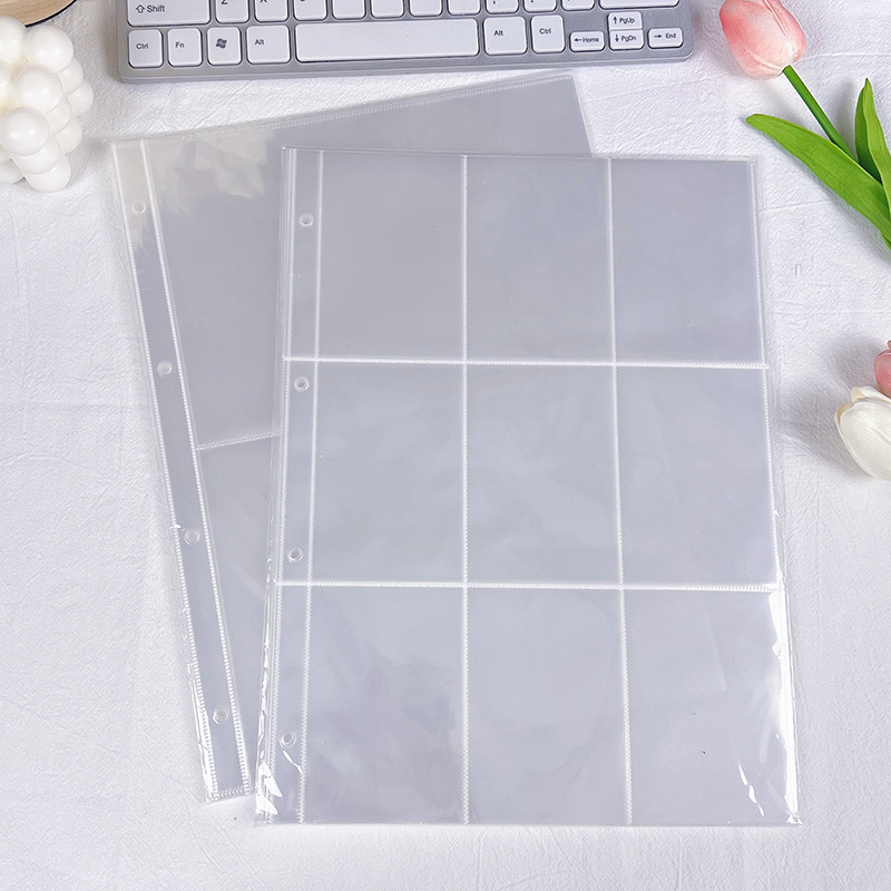 A4 Jiugongge loose-leaf card pp file bag 3 inch card book photo large capacity storage book for core wholesale