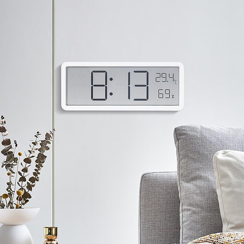 INS Simple Large Screen Clock Living Room Wall Clock Temperature and Humidity Clock Creative Modern Clock Hanging and Standing YD106