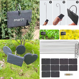 Wholesale slate plant label flower label fruit tree label garden stainless steel sign slate label plate