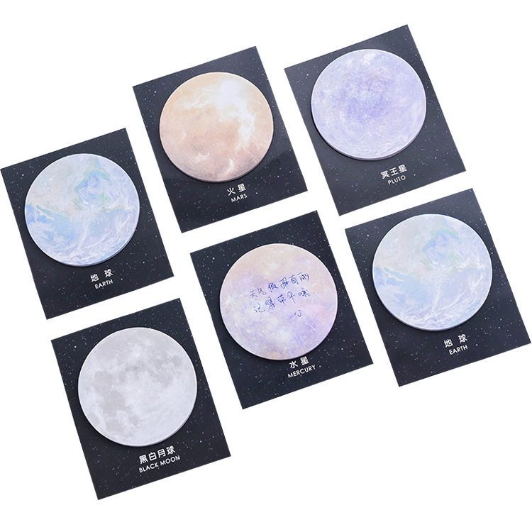 Planet series opposite sex sticky note personalized creative round tearable note book learning office stationery N times stickers