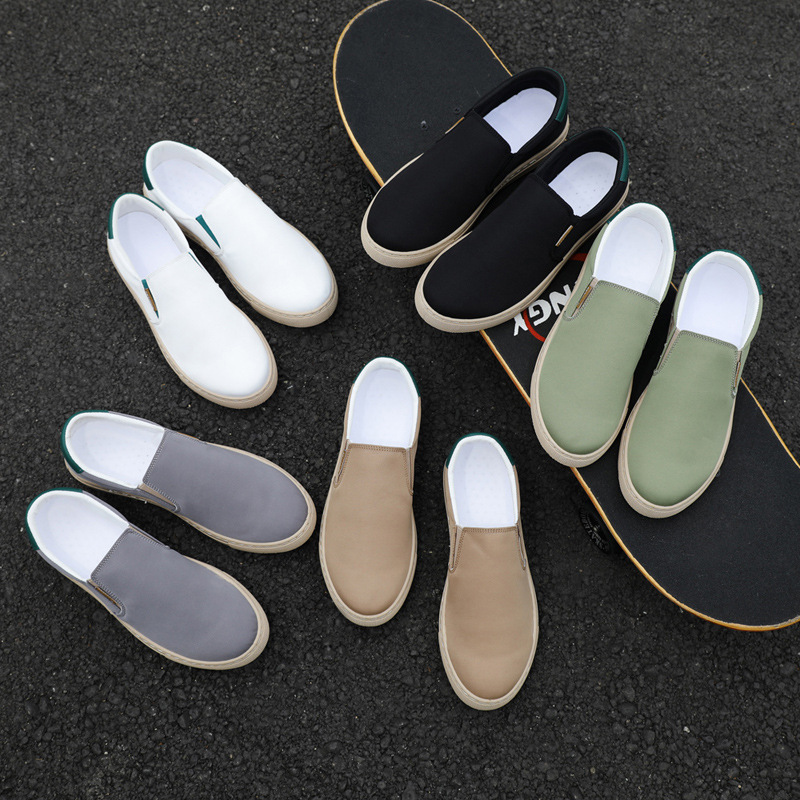 Foreign Trade Multi-color Extra Large Size Men's Shoes Ice Silk Canvas Shoes Men's Lazy Slip-on Casual Board Shoes Men's Cloth Shoes