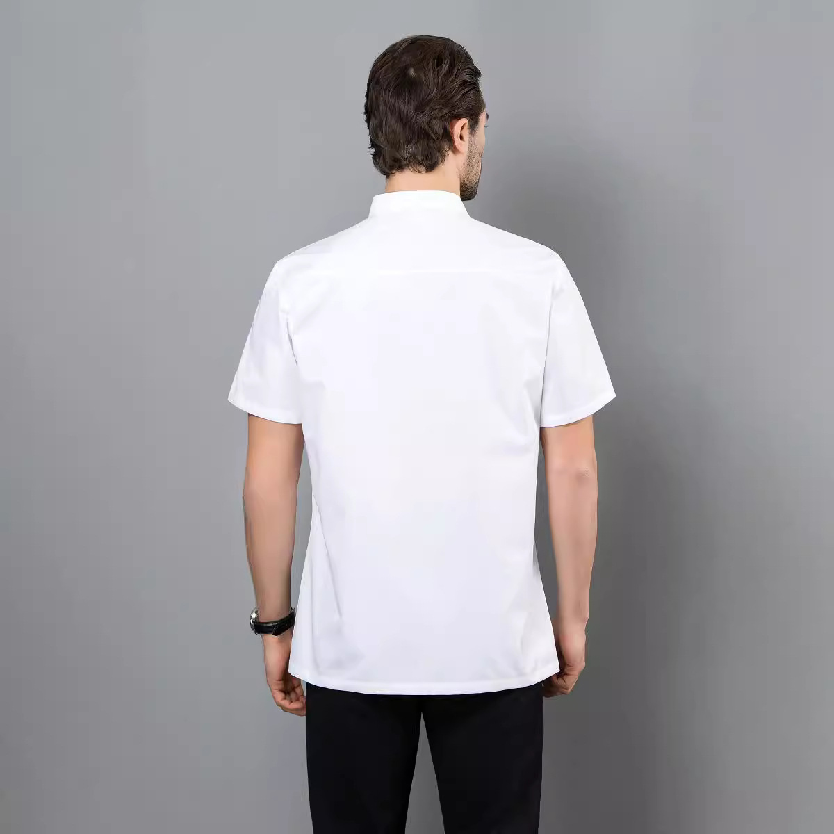 Men's and Women's Breathable Catering Chef Work Clothes Short Sleeve Thin Restaurant Restaurant Canteen Baking Plus Size Work Clothes Half Sleeve