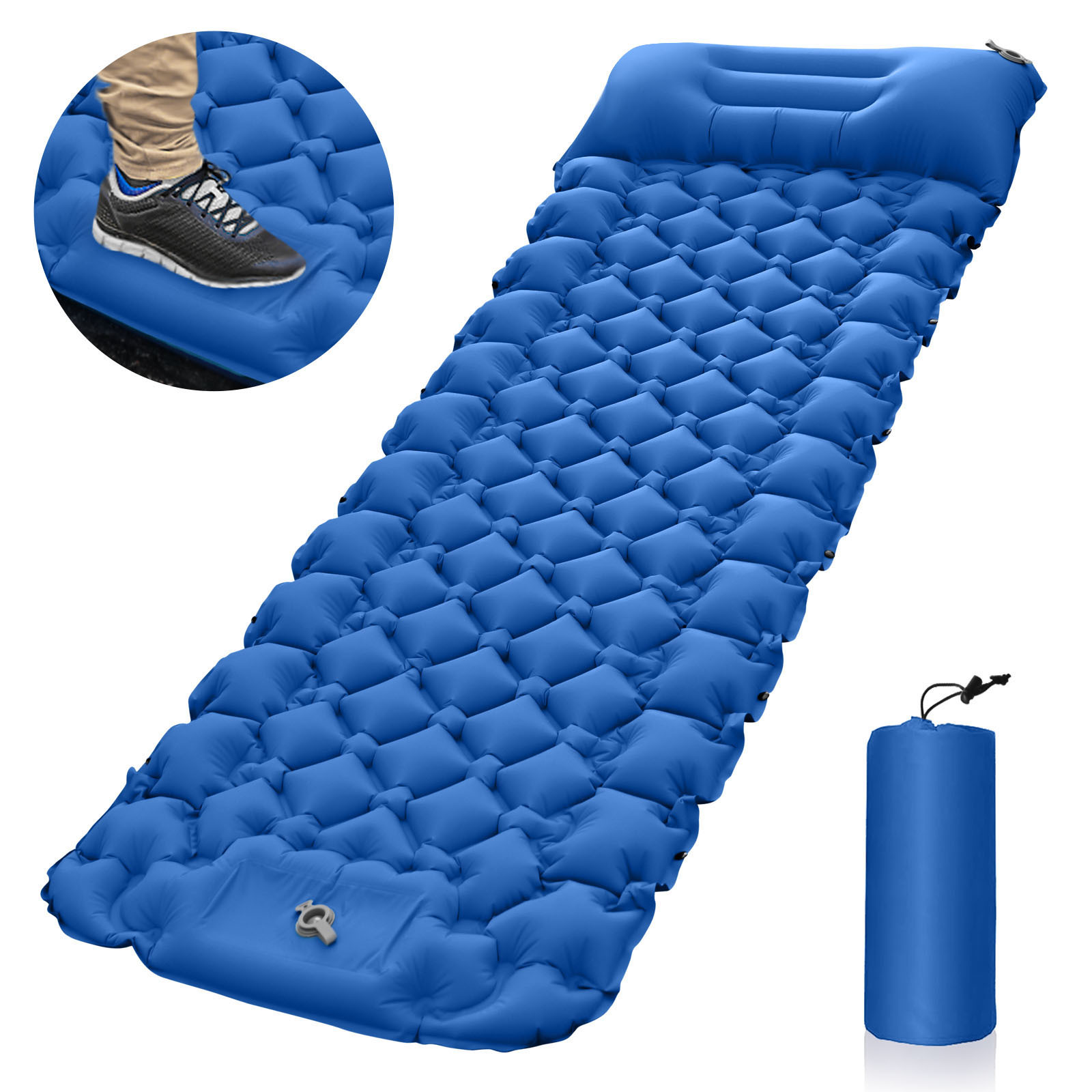 Outdoor Inflatable Mat Lightweight Carrying Outdoor Camping Foot Moisture-proof Inflatable Sleeping Mat Lunch Break Car Inflatable Mat