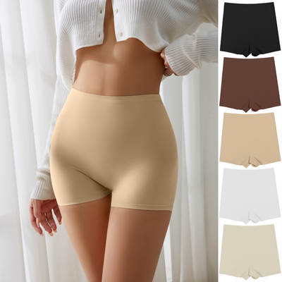 European and American Cross-border Traceless Anti-walking Non-curling Pure Cotton Crotch Naked Wearing Safety Pants Women's Leggings