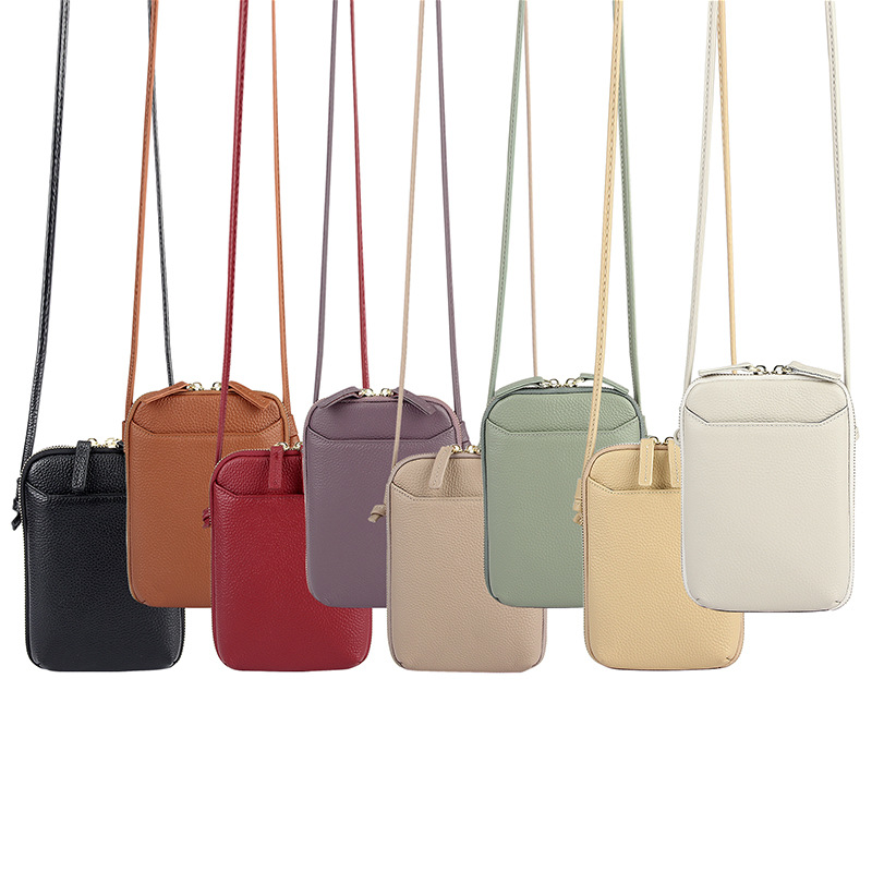 Foreign Trade Bag Women's New Niche Design Shoulder Bag Fashionable Simple Genuine Leather Mobile Phone Bag Women's Crossbody Bag Mini