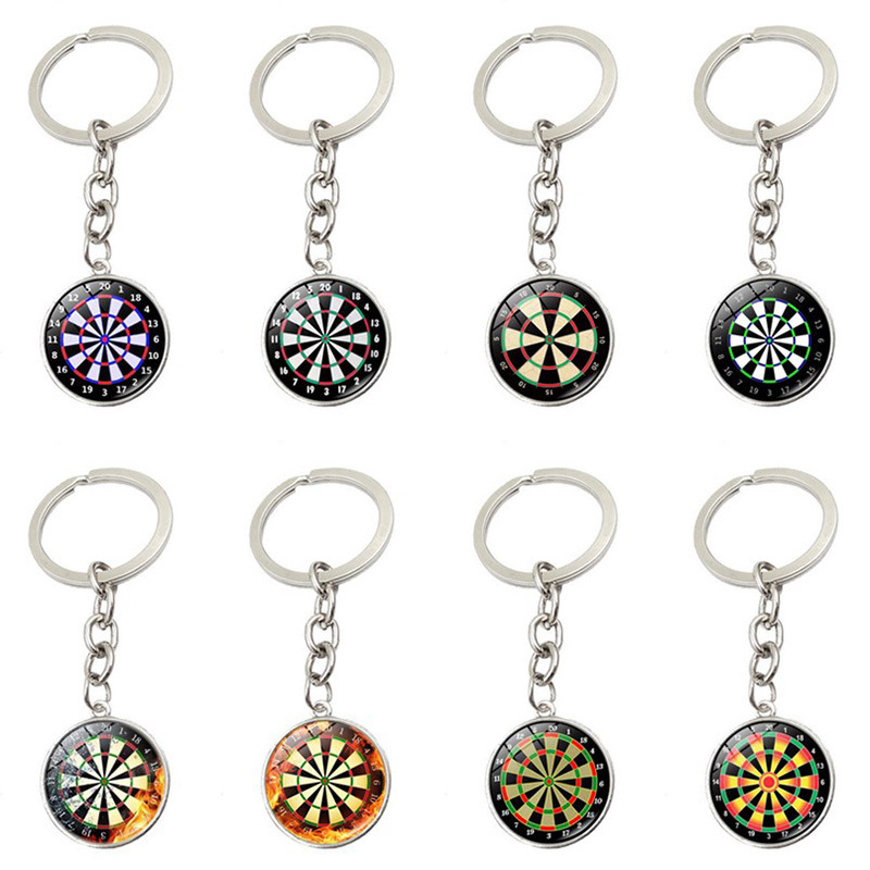 Dart board dart board time gem key chain pendant creative small gift metal key chain car bag pendant