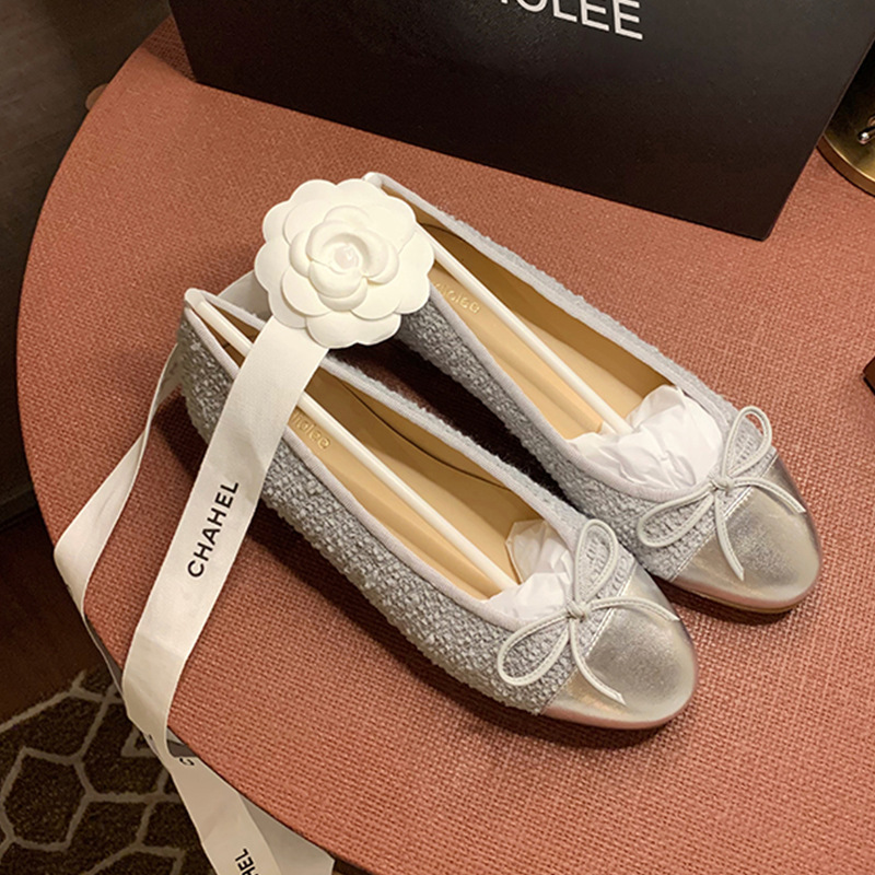 [Su Yinyin Same Style] Classic Return ~ Xiao Xiang Feng Bow Shallow Mouth Single Shoes Women's Flat Shoes Grandma Shoes