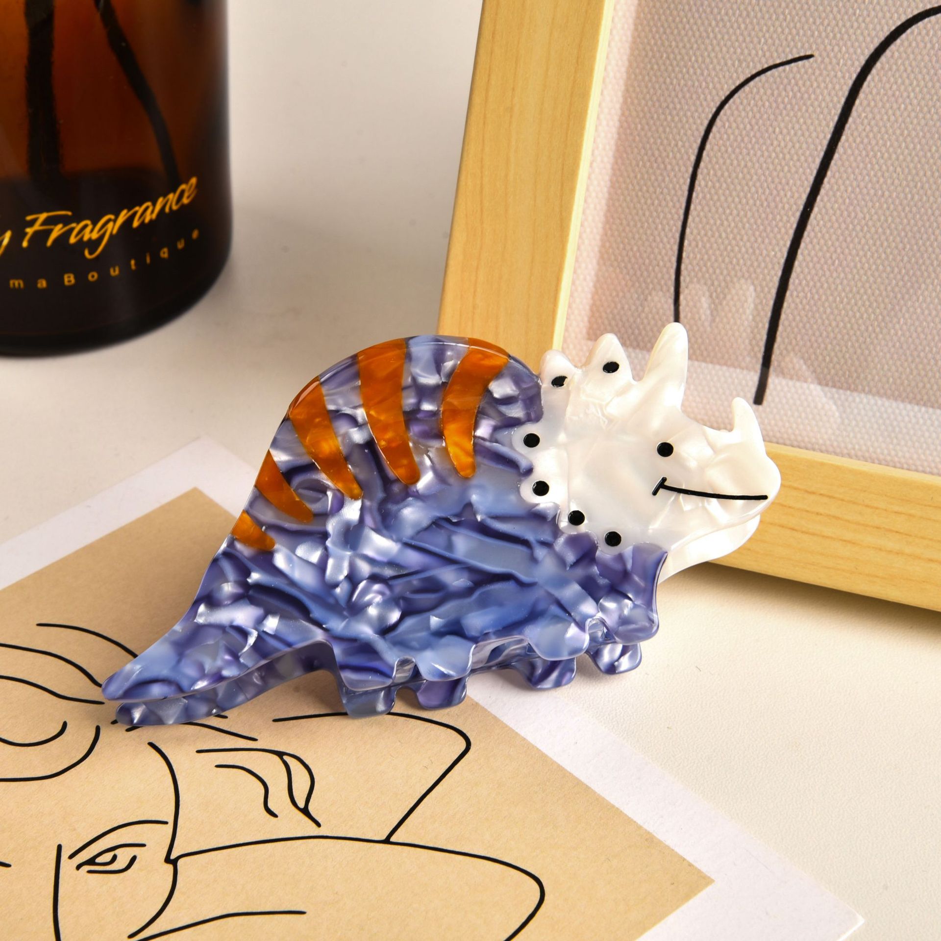 Accessori per capelli YHJ 2024 Nuovo fermaglio per capelli a forma di dinosauro con animali dei cartoni animati, in acetato, con arricciatura posteriore, con squalo_voghion.com