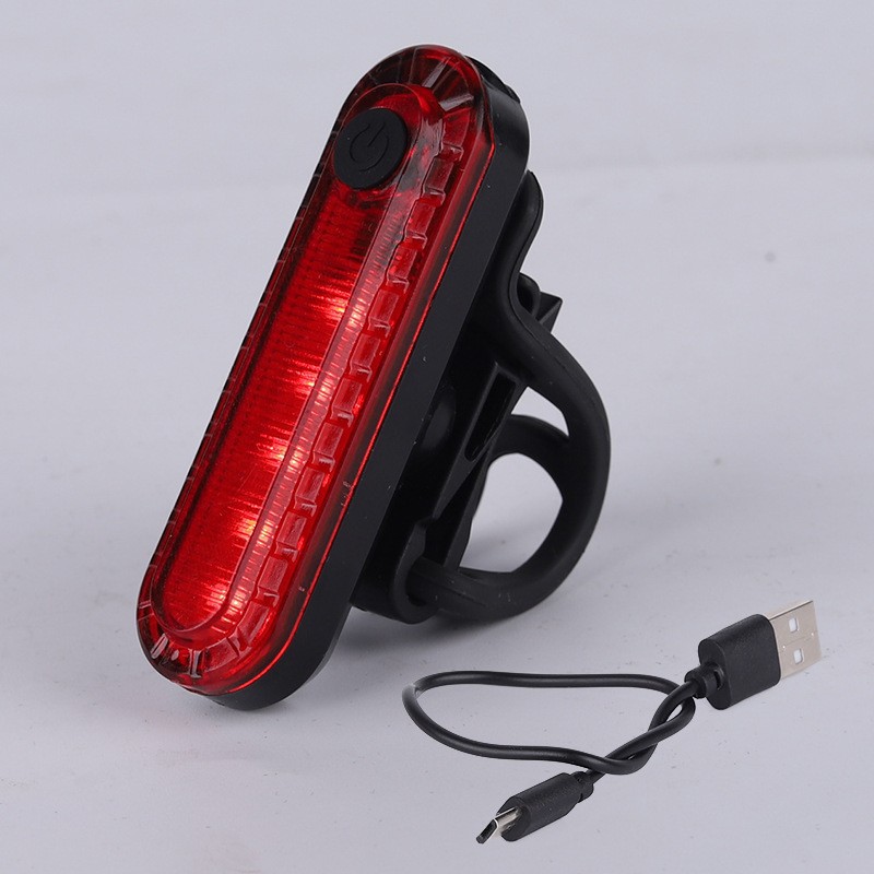 Mountain bike tail light USB charging night riding flashing warning light saddle light riding equipment flashing light