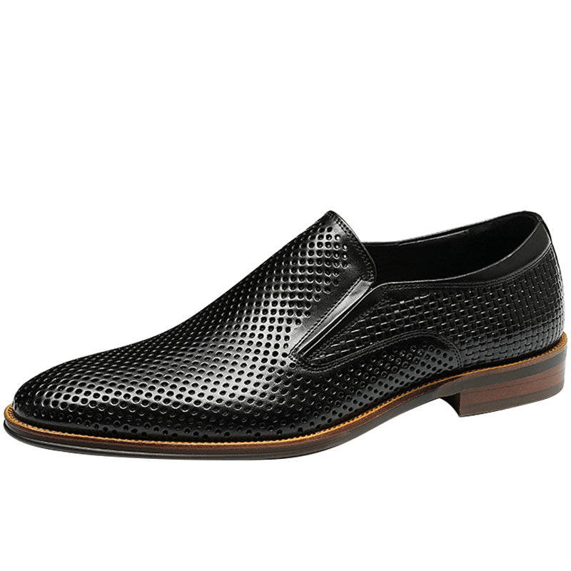 Hollow-out Leather Shoes Men's Genuine Leather Cover Feet Summer Business Dress Soft Bottom Soft Leather Breathable Slip-on Leather Sandals Large Size