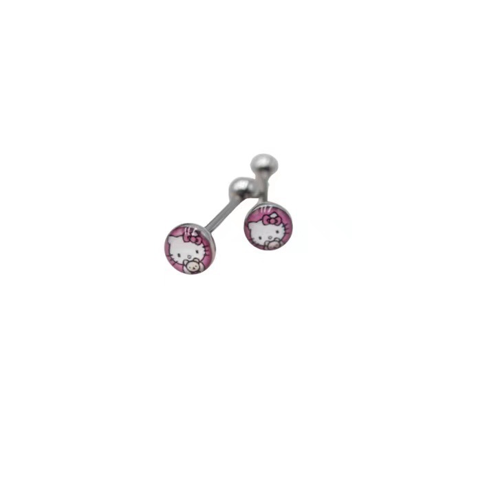 Tongue nail hello kitty cat tongue ring drop oil tongue nail puncture factory direct Amazon wholesale perforation