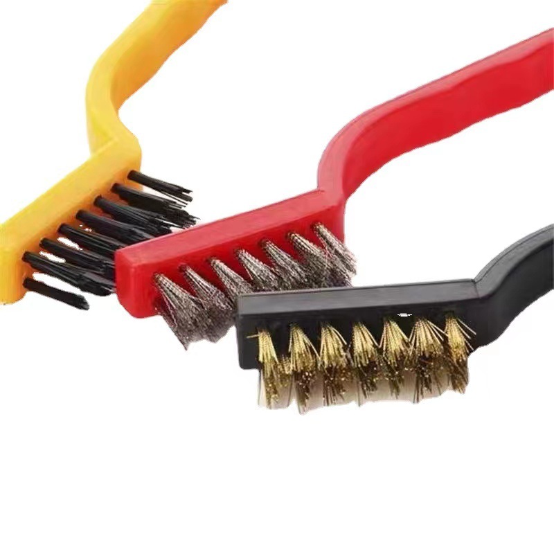 Factory direct sale Amazon Hot Mini cleaning brush 7 inch wheel hub to embroider industrial brush stainless steel wire brush