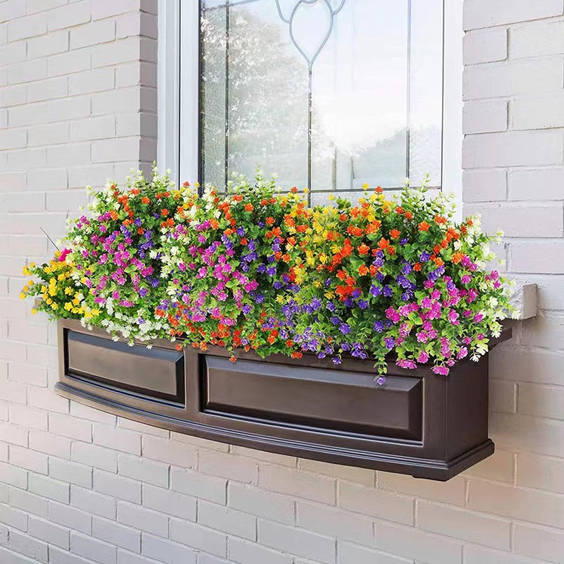 Cross-border artificial flower eucalyptus Camellia artificial Rose green plant bouquet plastic flower plant wall decoration