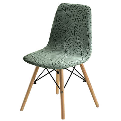 Amazon Cross-border Leaf Jacquard Eames Elastic Chair Cover Nordic Modern Simple Dining Table Chair Cover