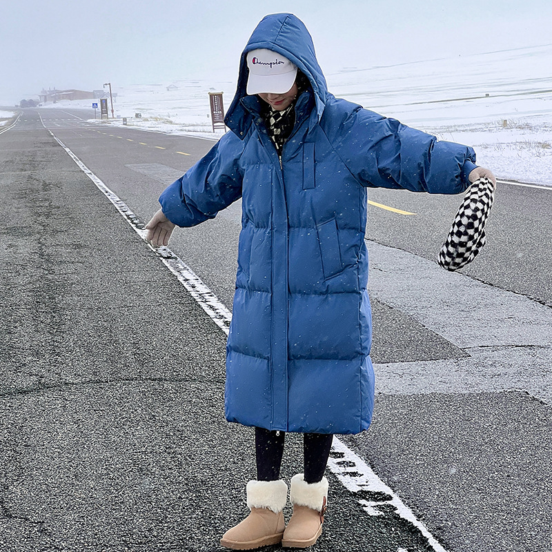 Thickened Down Cotton-padded Coat Women's Long Loose ins Hong Kong-style Bread Coat Cotton-padded Coat 2023 Winter New Cotton-padded Coat