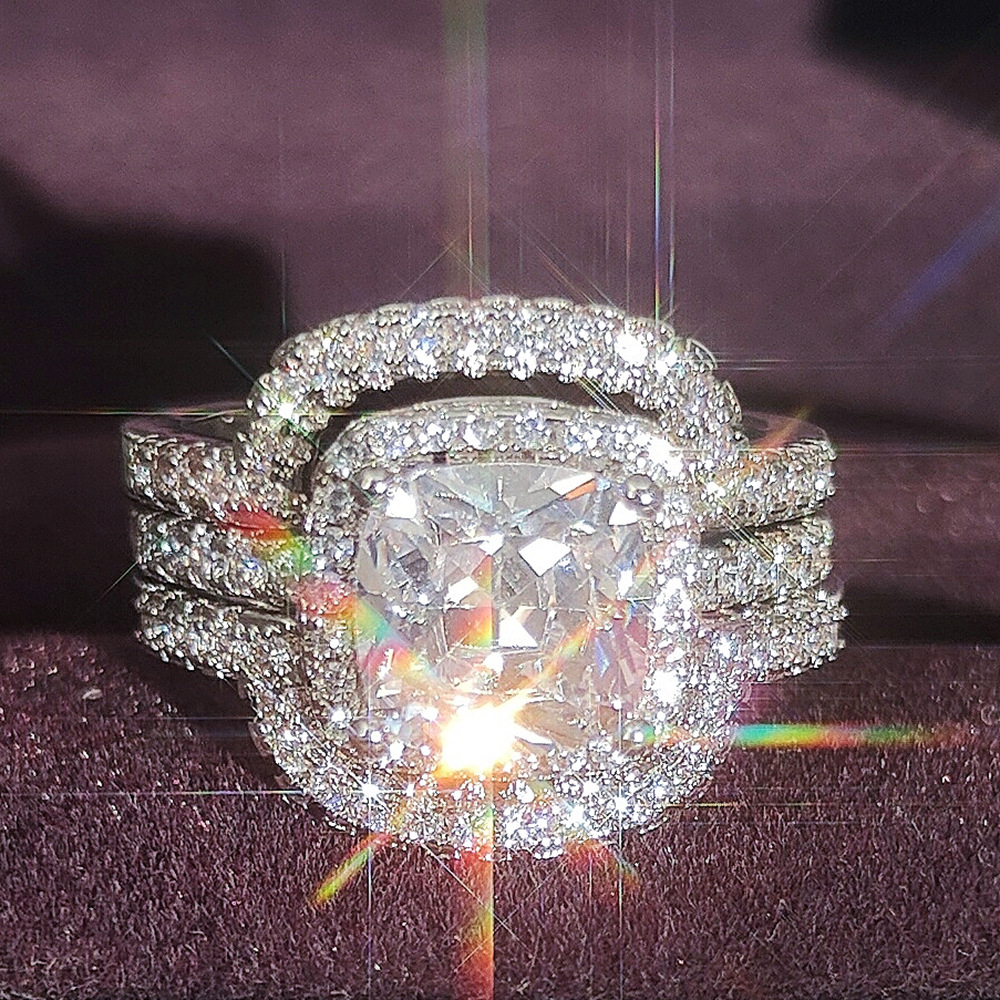 三合一非洲奢華女士結婚組合戒素圈套戒銅飾品insr820-2xr4308A