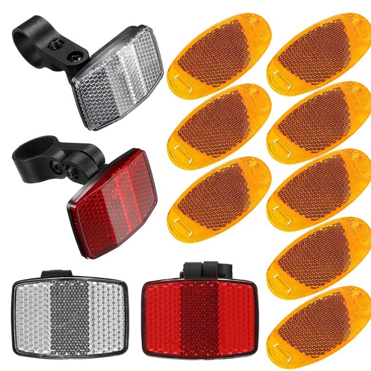 Bicycle plastic reflector tail light mountain bike plastic reflector night front and rear warning tail light
