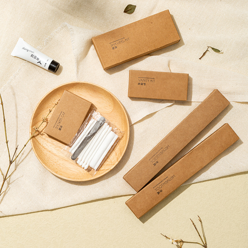 Hotel disposable toiletries suit B & B Inn hotel Kraft paper card box toothbrush factory wholesale LOGO