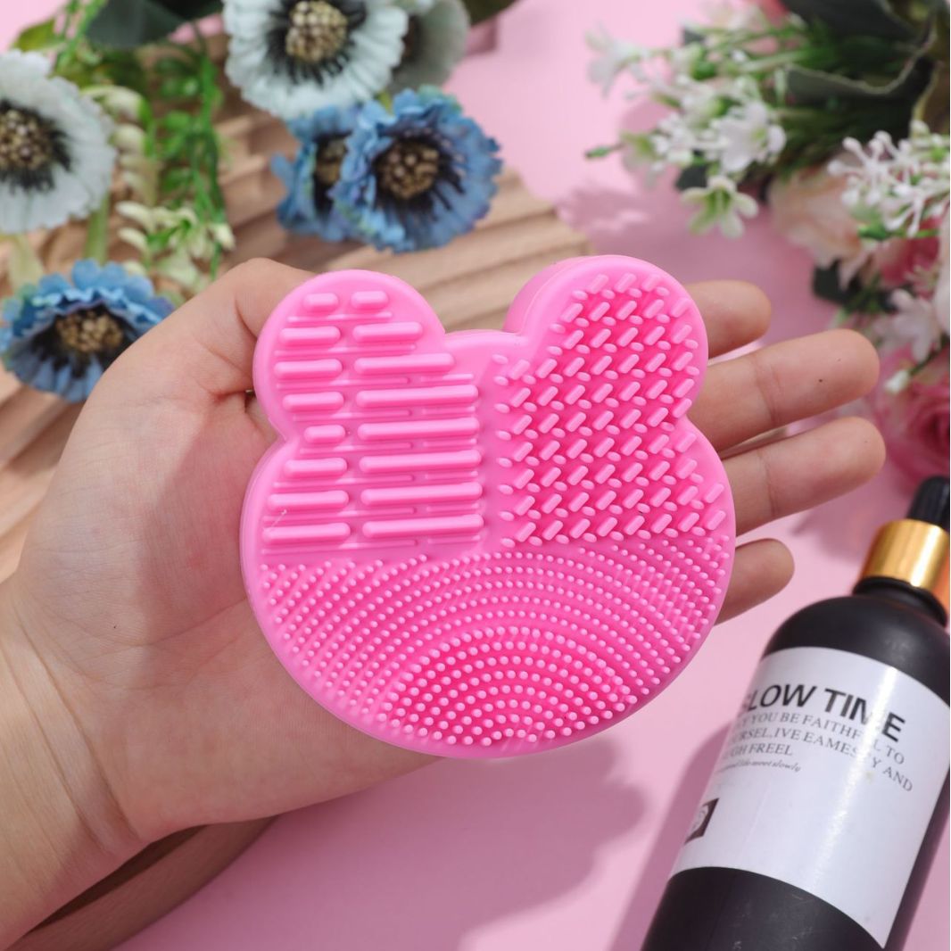 Spot supply silicone scrubbing pad makeup brush cleaning box wet and dry removable sponge box beauty supplies